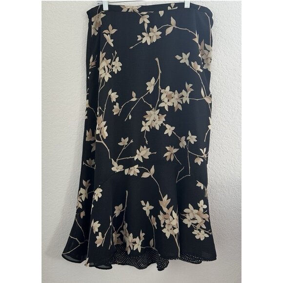 CJ Banks Skirt Womens 1X Reversible Floral‎ Dark Cottagecore Fairy Boho - Picture 1 of 12